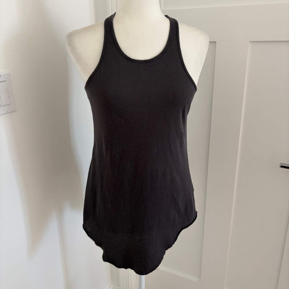 Frank & Eileen Tee Lab Racerback Tank Gray Distressed Raw Hem Cotton Size S*S1